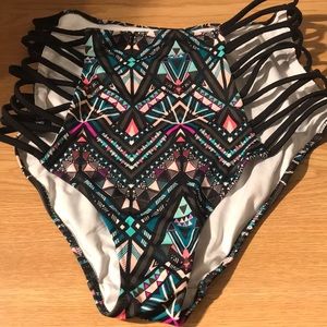 Pink High Waisted Bikini Bottom